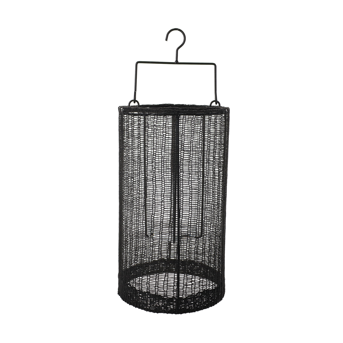 25174 - JENS Living Geweven Lantaarn Indy Large Zwart