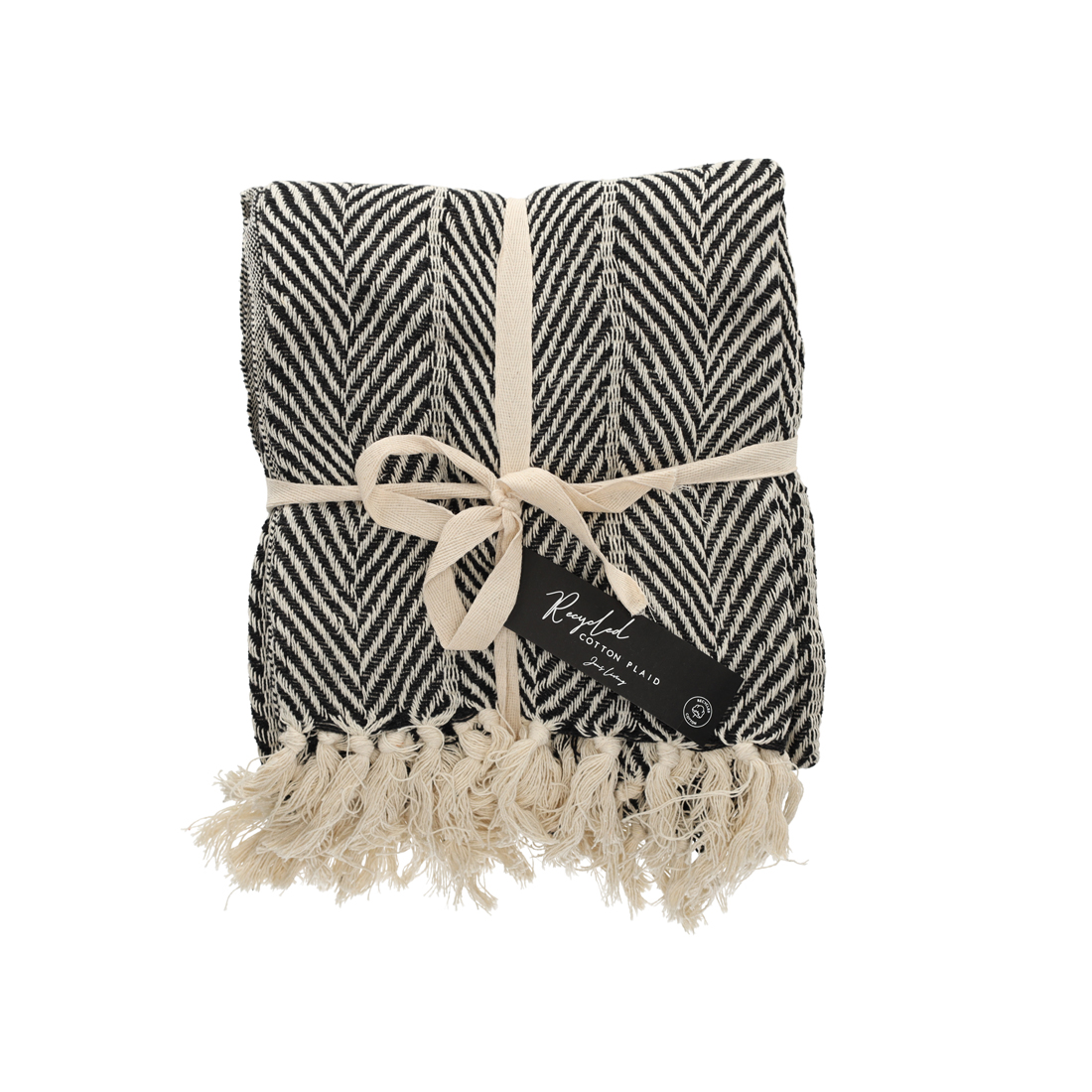 25438 - JENS Living Basic Recycled Cotton Plaid Zwart