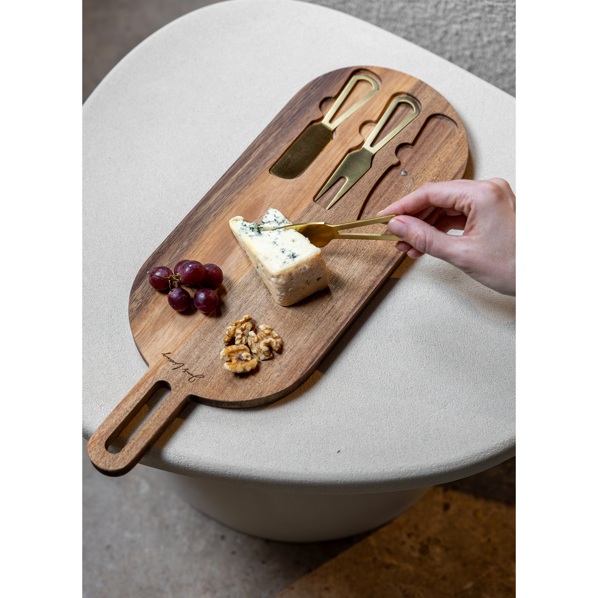 25565 - JENS Living Serveerplank Met Goud Bestek - Afbeelding 3