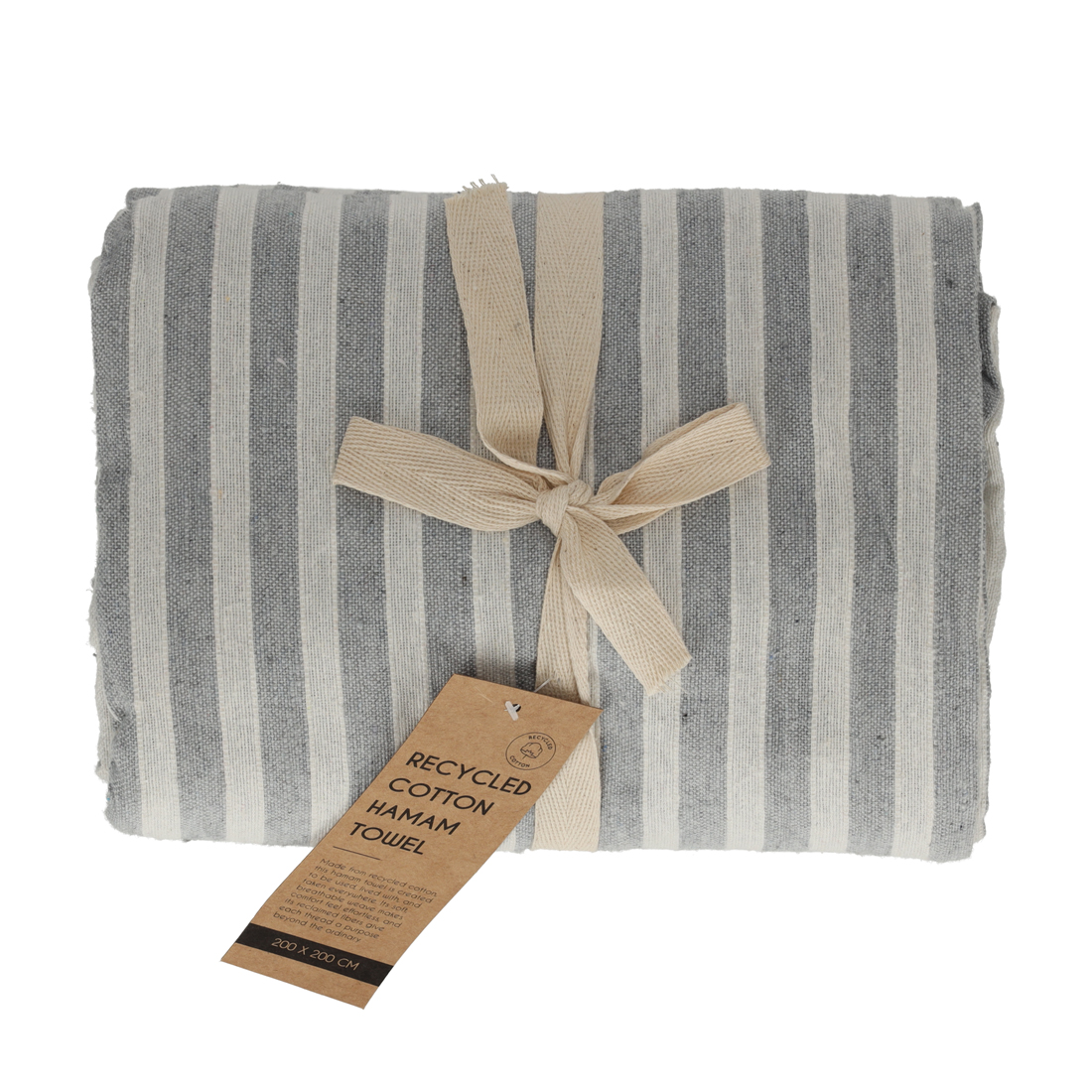 25860 - JENS Living Hamamdoek Strepen Grijs 200x200 - Afbeelding 3