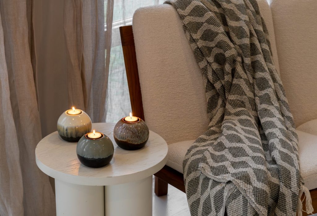 25610 + 25611 + 25612 + 25652 - JENS Living Ronde Theelichthouder Bodhi Bruin 2